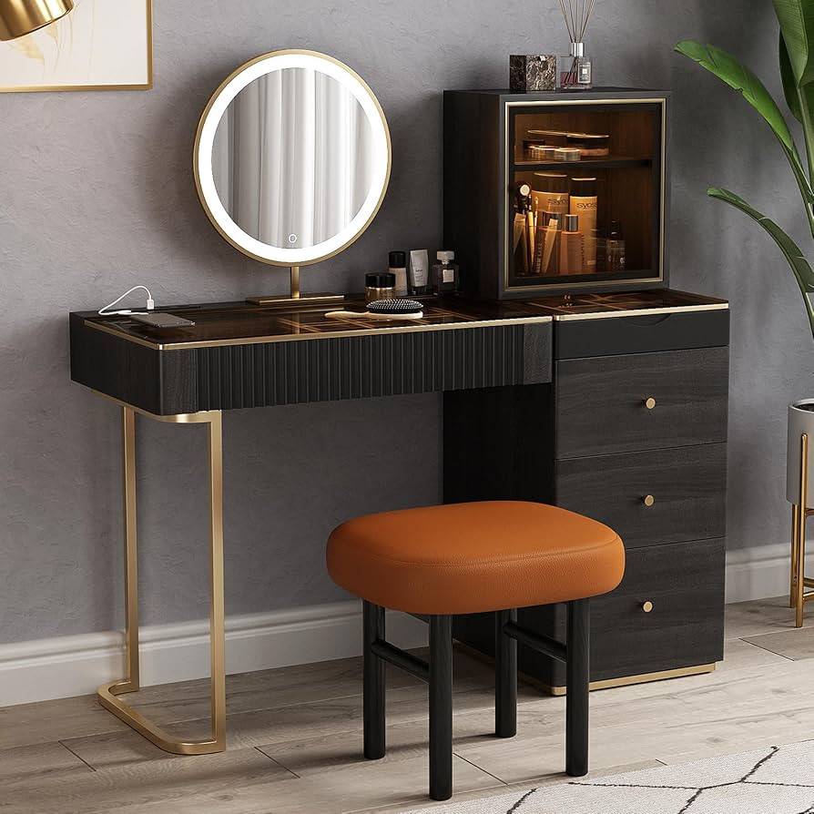 Lartis Premium Makeup Vanity Table, Storage Dressing Table,Vanity Desk,Dresser Set with Solid Woo... | Amazon (US)