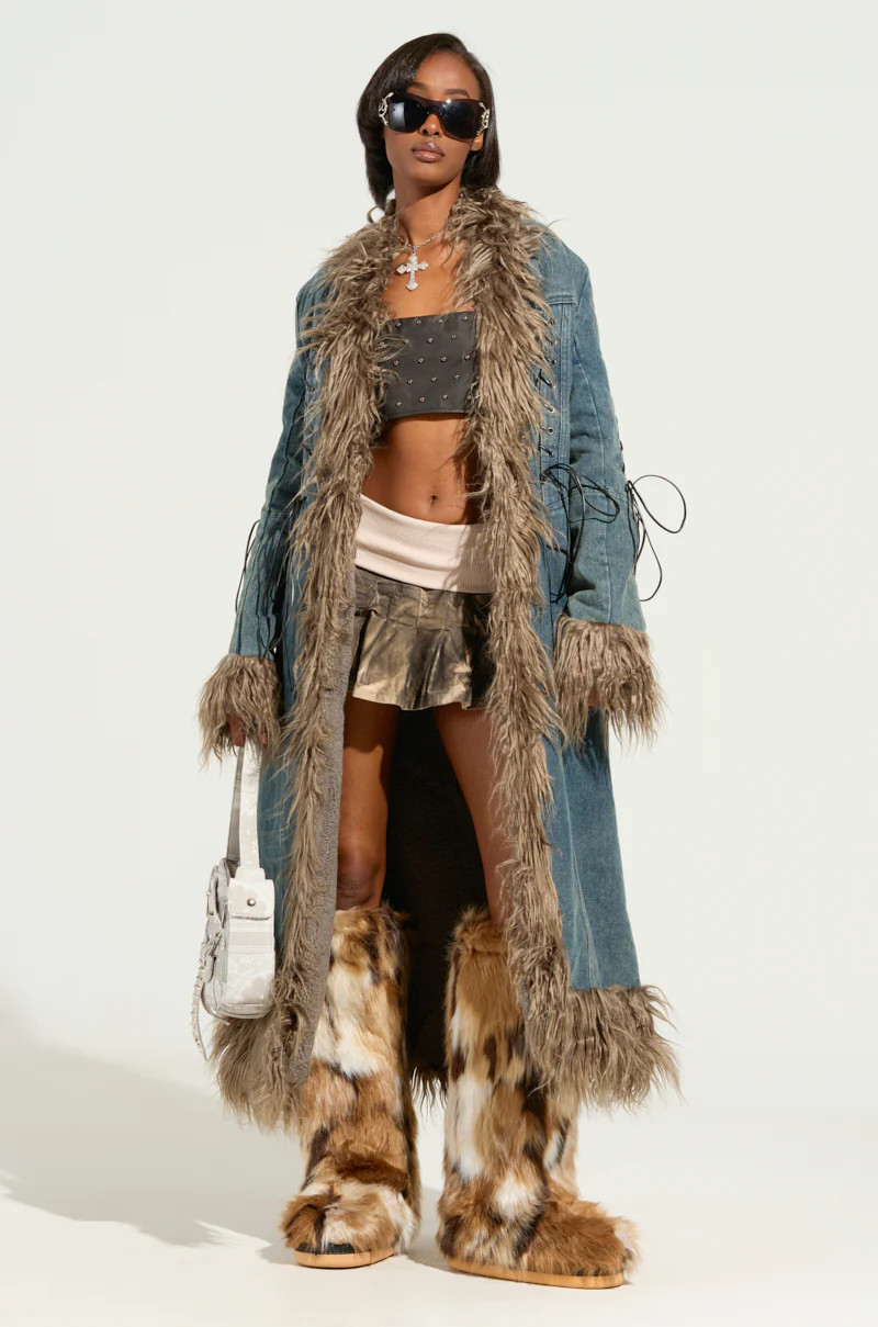 SADE FUR TRIM DENIM TRENCH | AKIRA