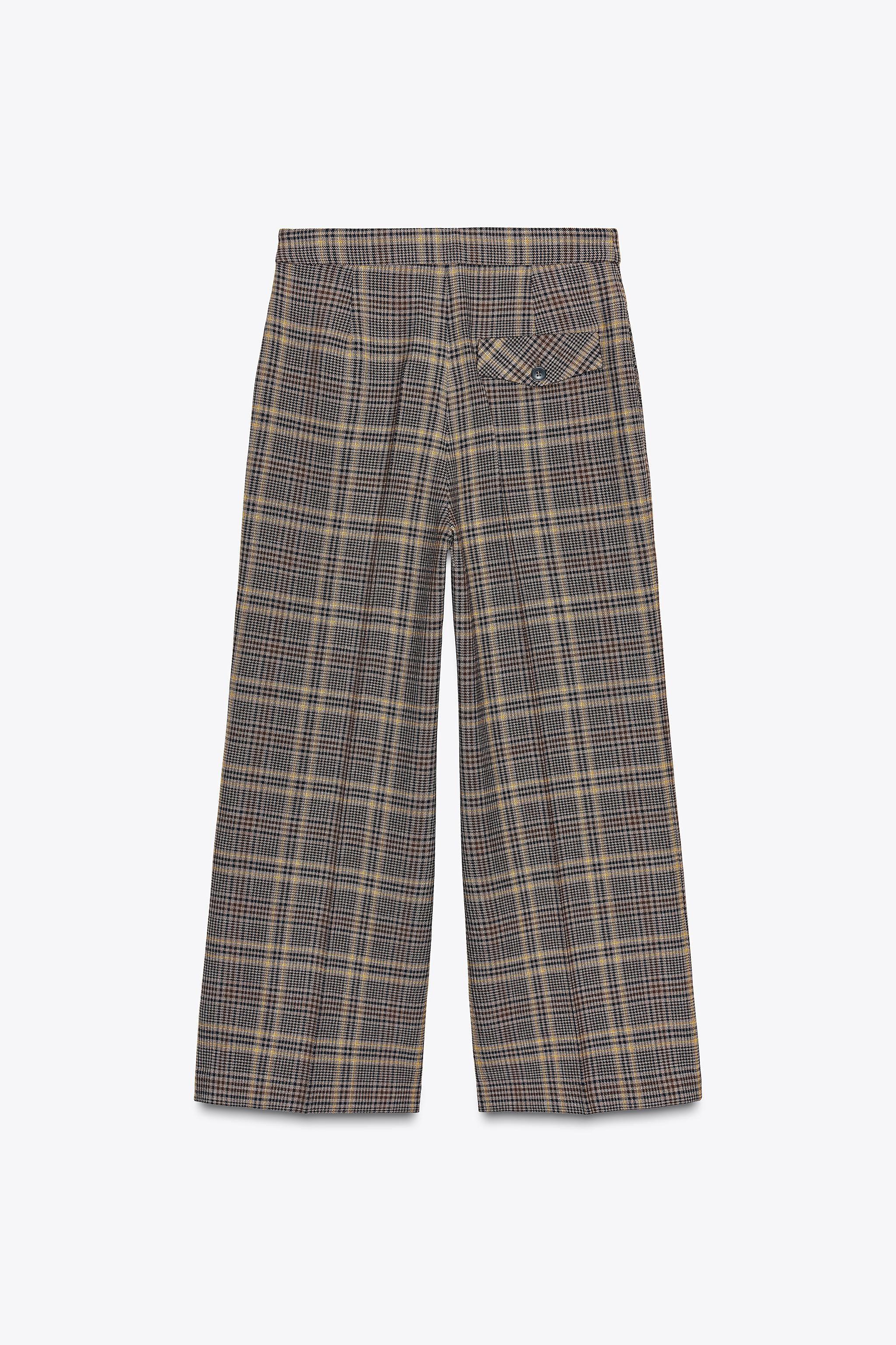 ZW COLLECTION PLAID ANKLE PANTS | Zara Canada