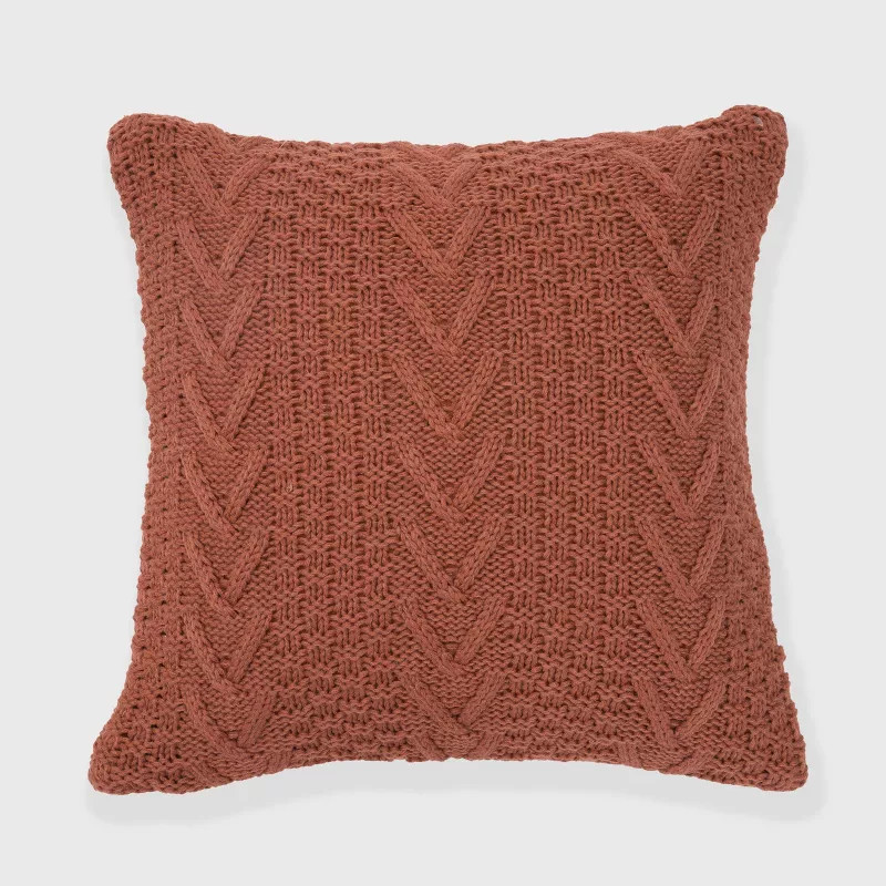 20"x20" Oversize Chunky Sweater Knit Square Throw Pillow - Evergrace | Target