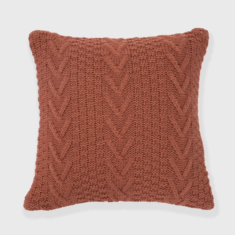20"x20" Oversize Chunky Sweater Knit Square Throw Pillow - Evergrace | Target