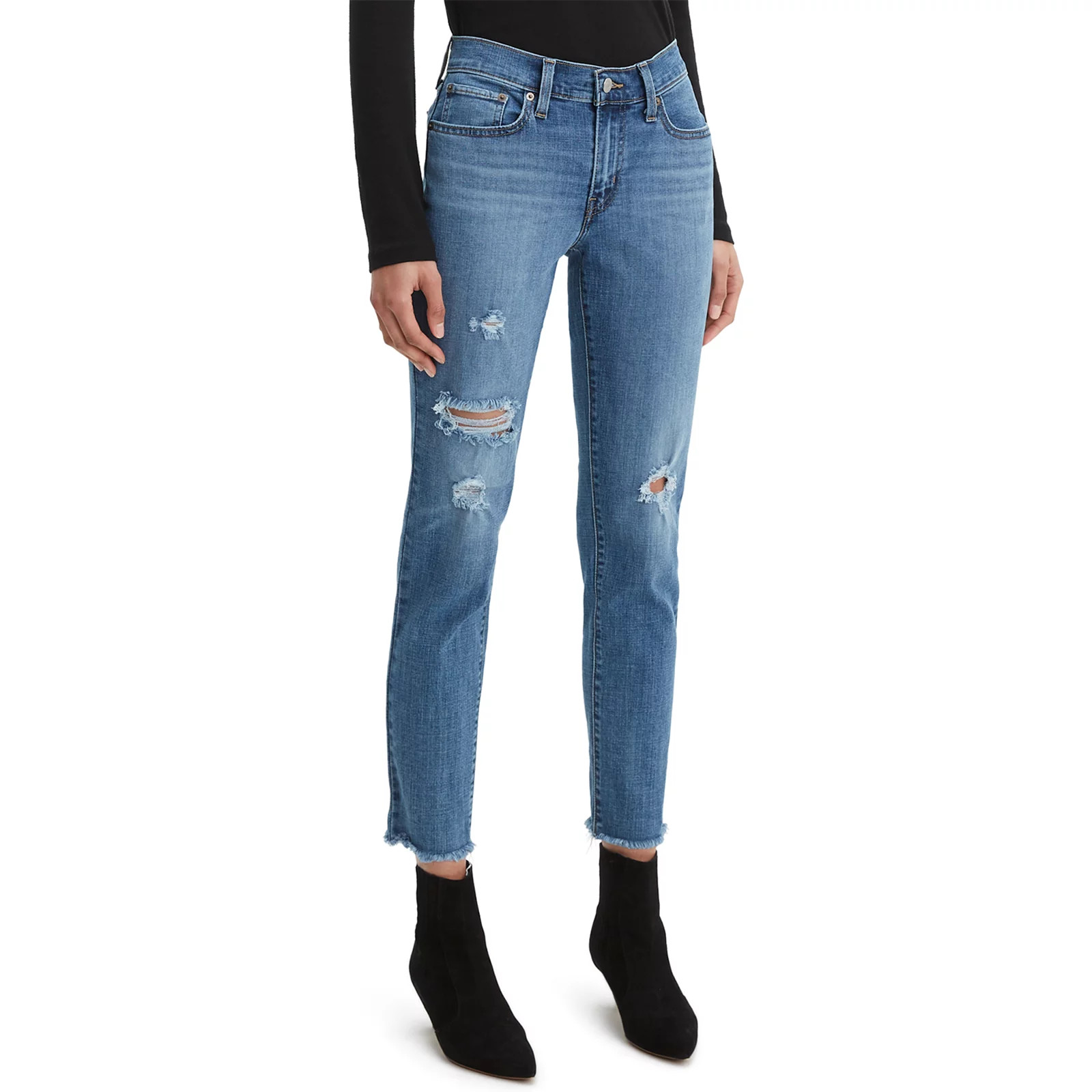Women's Levi's New Midrise Boyfriend Jeans, Size: 27(US 4)Medium, Light Blue | Kohl's