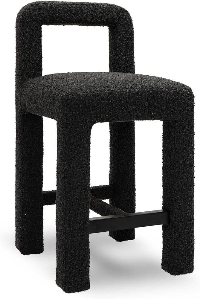 Tov Furniture Hazel Black Boucle Counter Stool | Amazon (US)