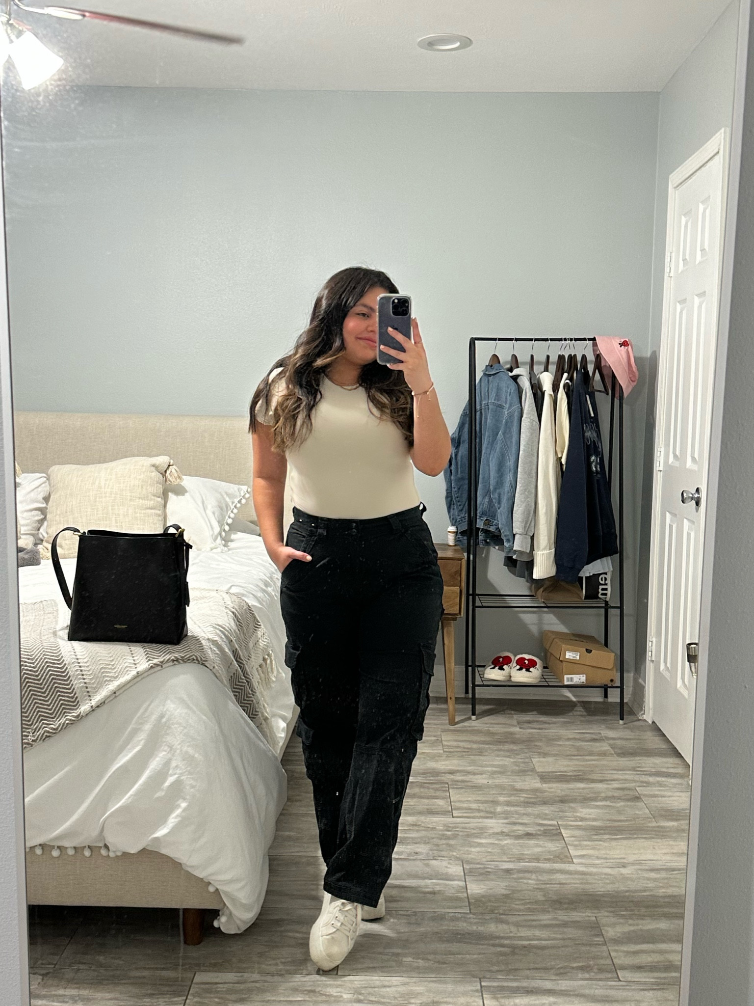 Cargo pants 
Black cargo pants 
Casual work fit 
Work bag 
Work purse 
Abercrombie 
Amazon finds 

#LTKshoecrush #LTKstyletip #LTKworkwear