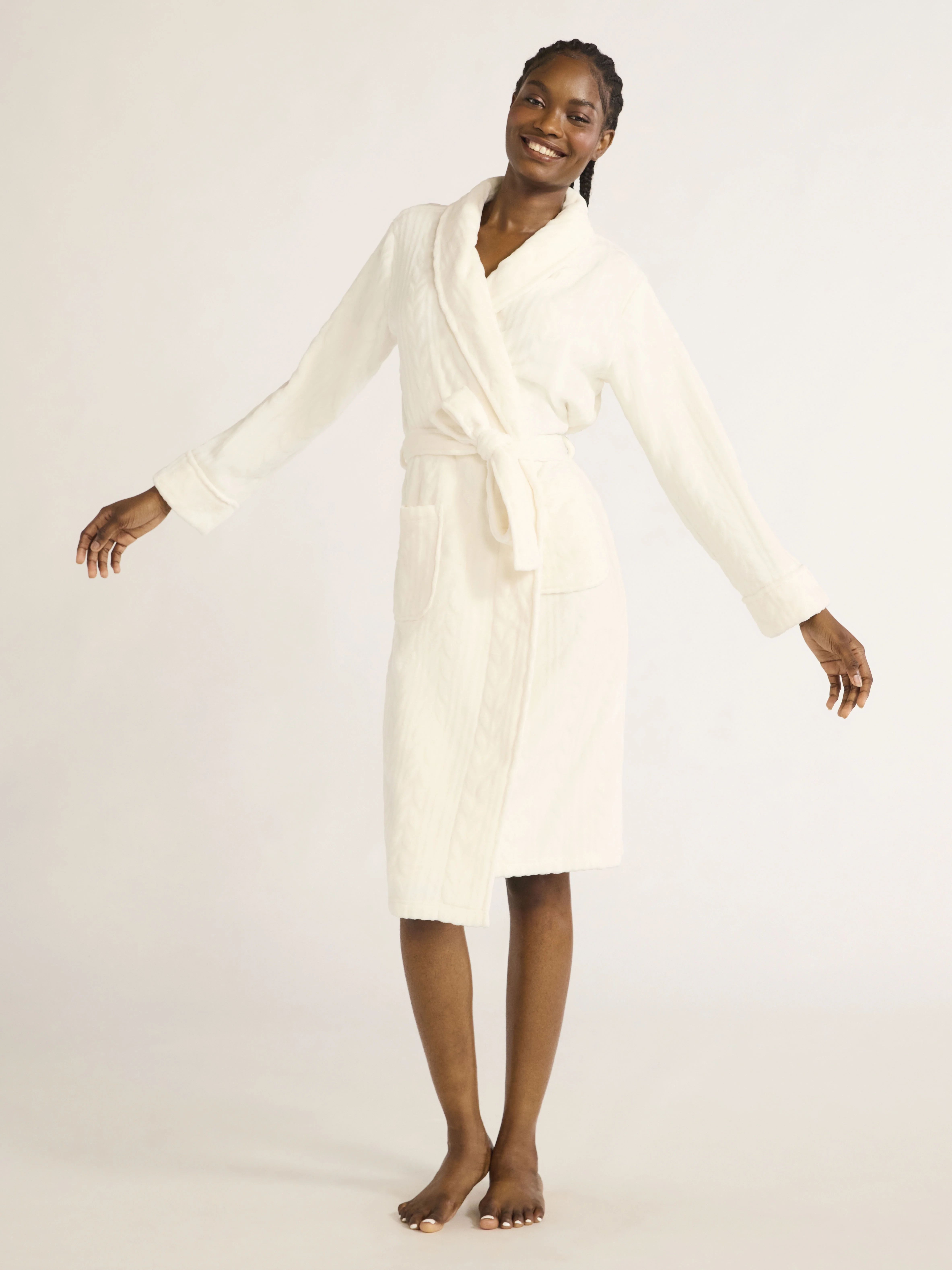 Joyspun Women's Cable Robe | Walmart (US)