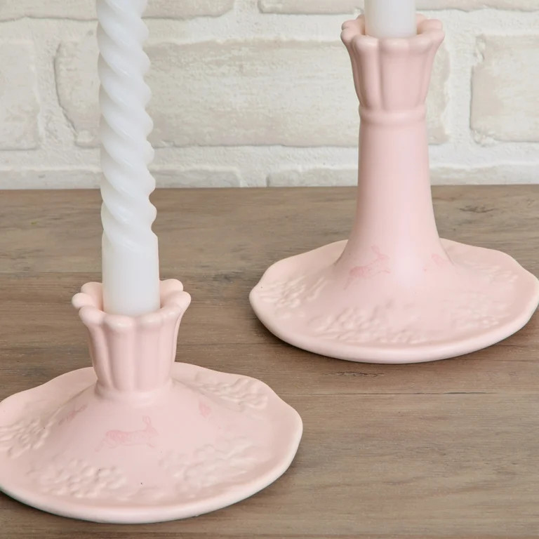 Easter Pink Tabletop Taper Candle Holder, 2.5 in, by My Texas House | Walmart (US)