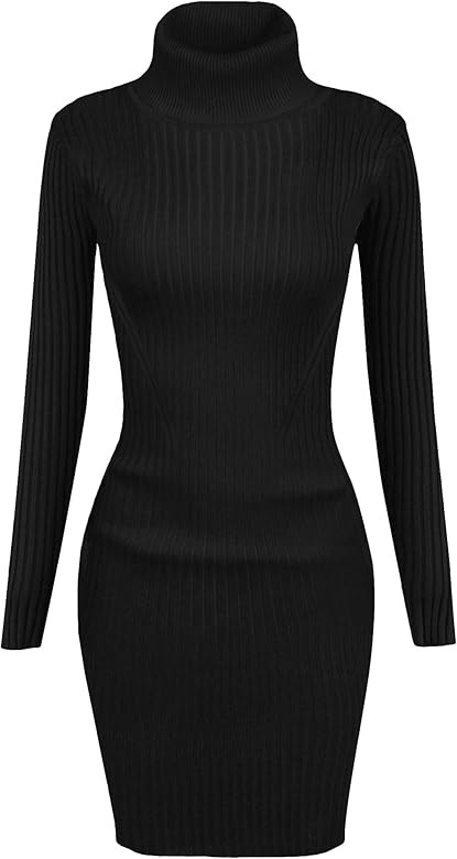 v28 Women Stretchable Korea Turtleneck Knit Long Sleeve Slim Sweater | Amazon (US)