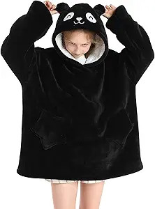 Blanket Hoodie Wearable for Kids Girls Boy 4-12YR Cute Animal Oversized Hooded Blanket Super Soft... | Amazon (US)