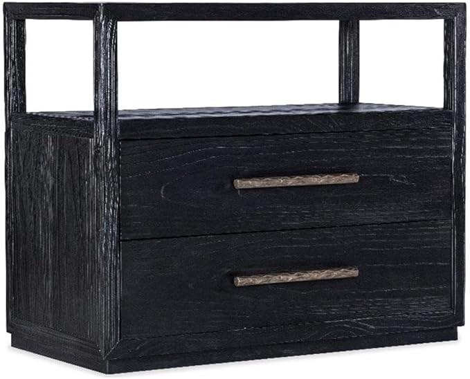 Linville Falls Shou Sugi Ban Two Drawer Wood Nightstand in Black by Hooker | Amazon (US)