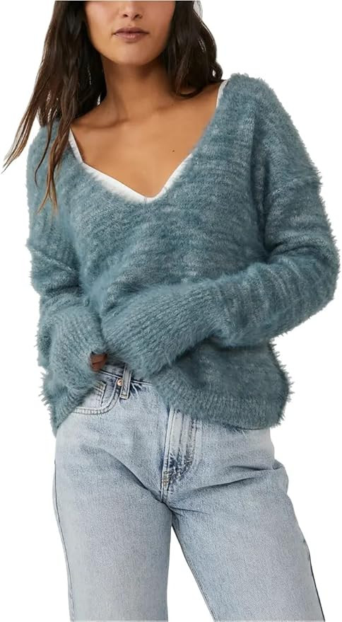 Free People Women's Serendipity V-Neck Sweater | Amazon (US)
