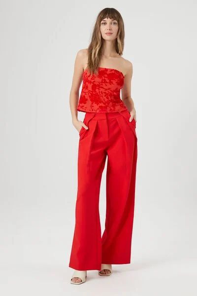Pleated Button-Front Trousers | Forever 21