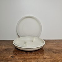 Tupperware 1708 Divided Veggie Dish Vegetable Tray Beige With Clear Lid 1709 | Etsy (US)