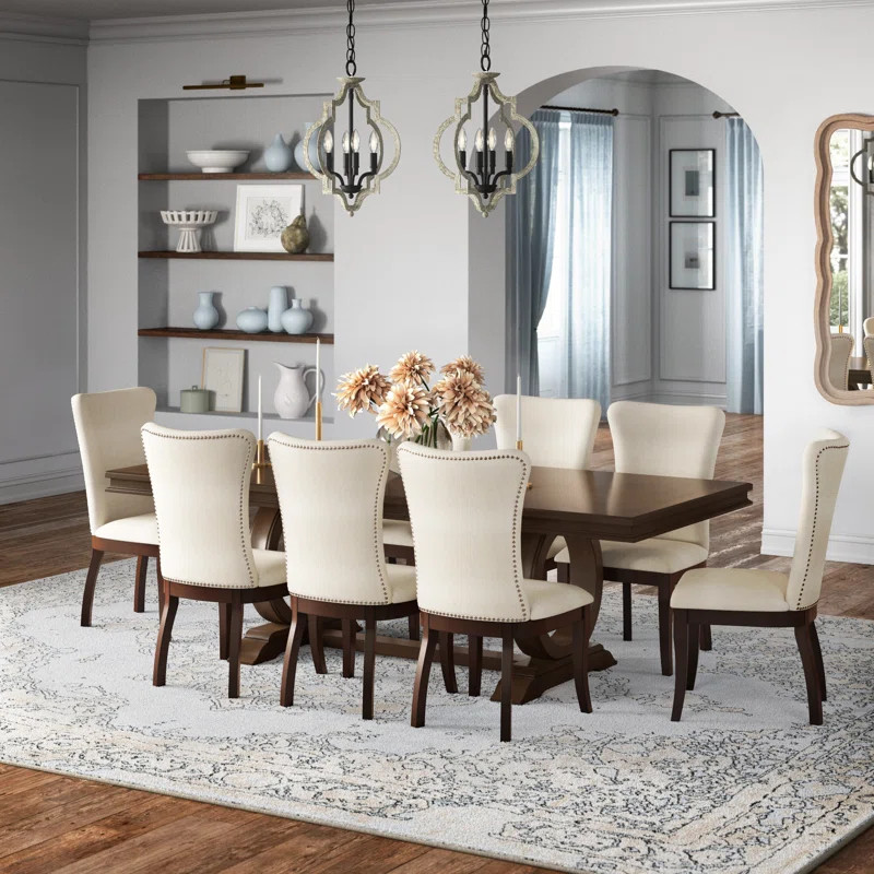 Lydon 9 - Piece Extendable Double Pedestal Dining Set | Wayfair North America