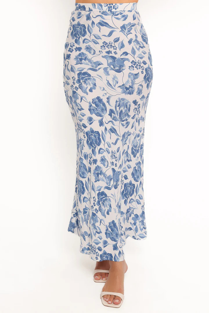 Claud Maxi Skirt - Blue White Floral | Petal & Pup (US)