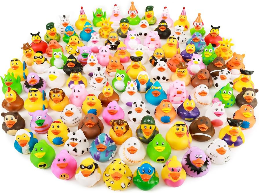 XY-WQ 100 Pack Rubber Duck for Jeeps Ducking - 2.3 Inch Bulk Floater Duck for Kids - Baby Bath To... | Amazon (US)