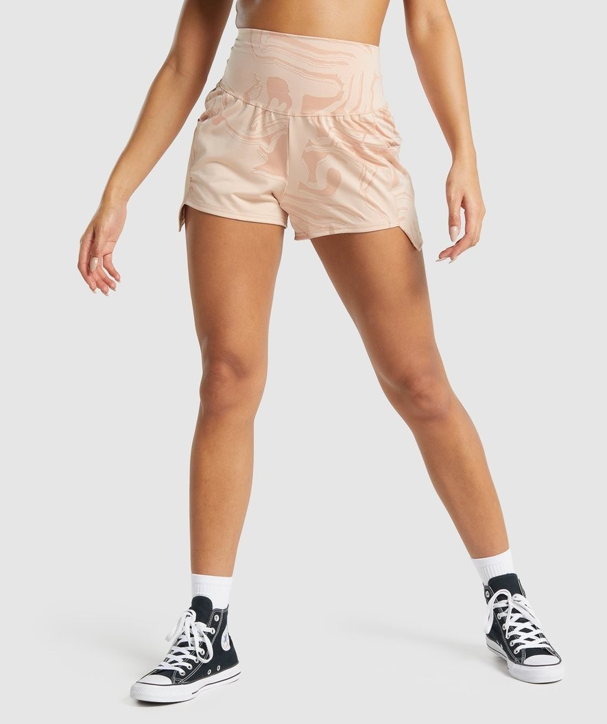 GS Power Jacquard Shorts - Light Pink Print | Gymshark (Global)