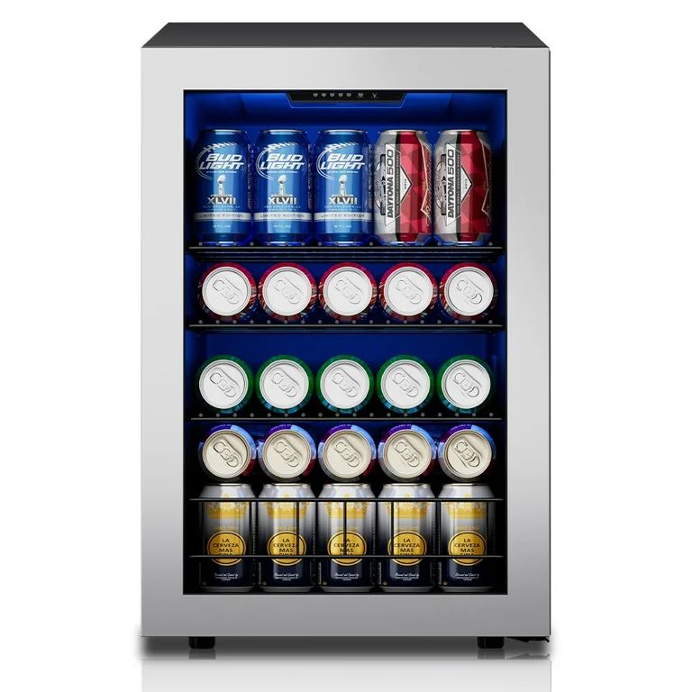 Ca'Lefort Beverage Refrigerator Cooler, 77 Can Beverage Fridge with Glass Door for Soda Beer for ... | Walmart (US)