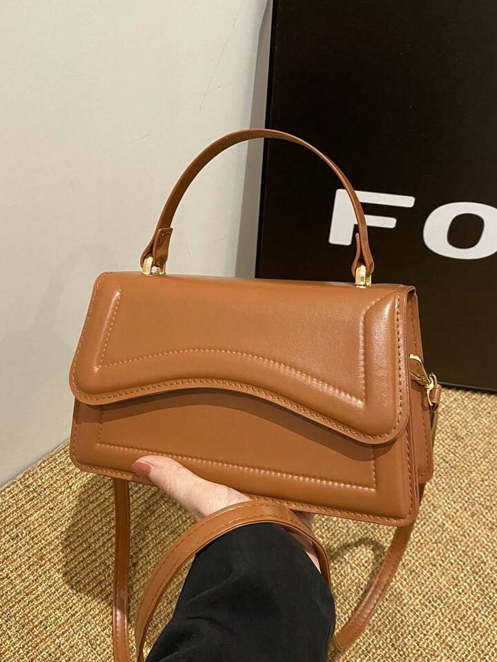 Flap Square Bag Minimalist Top Handle PU | SHEIN