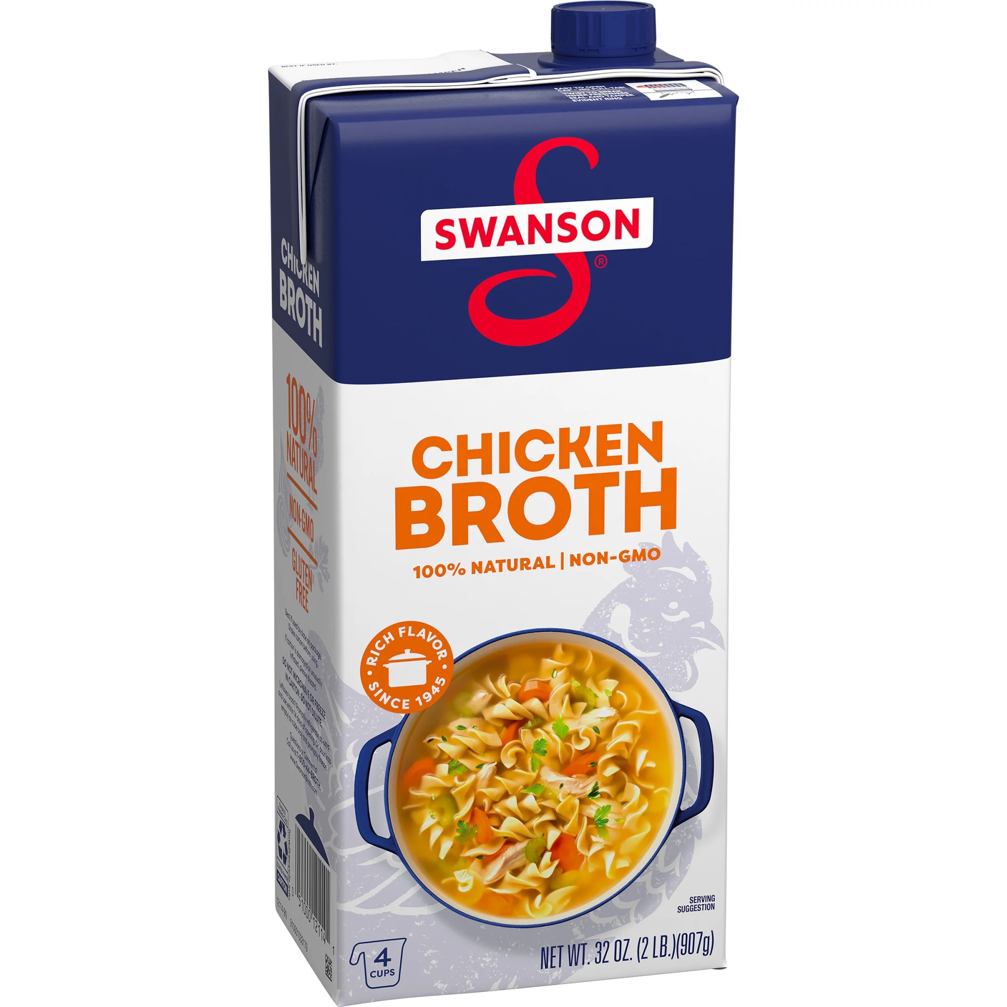 Swanson 100% Natural, Gluten-Free Chicken Broth, 32 Oz Carton | Walmart (US)