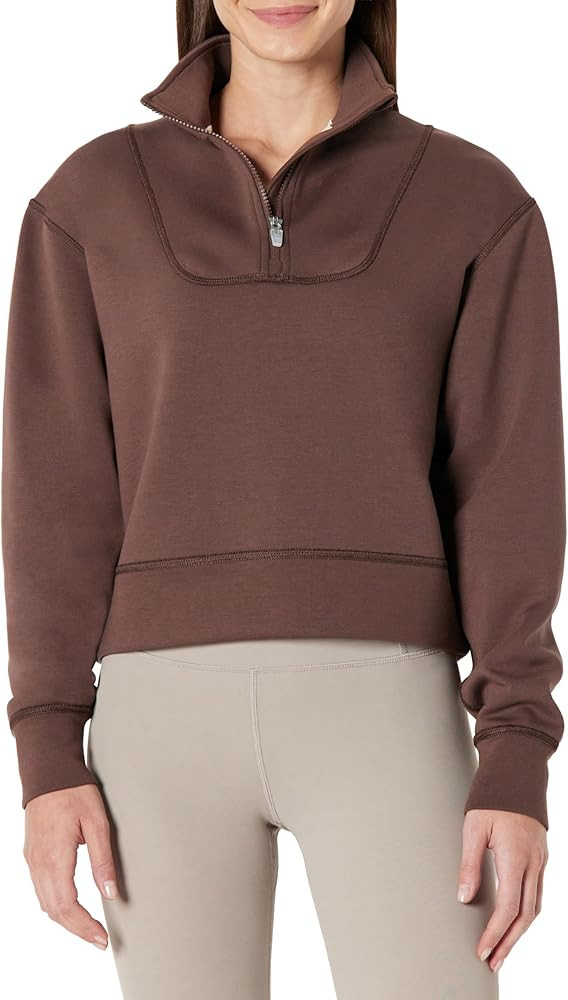 Amazon Essentials Women's Active Sweat Half Zip Pullover Sweatshirt | Amazon (US)