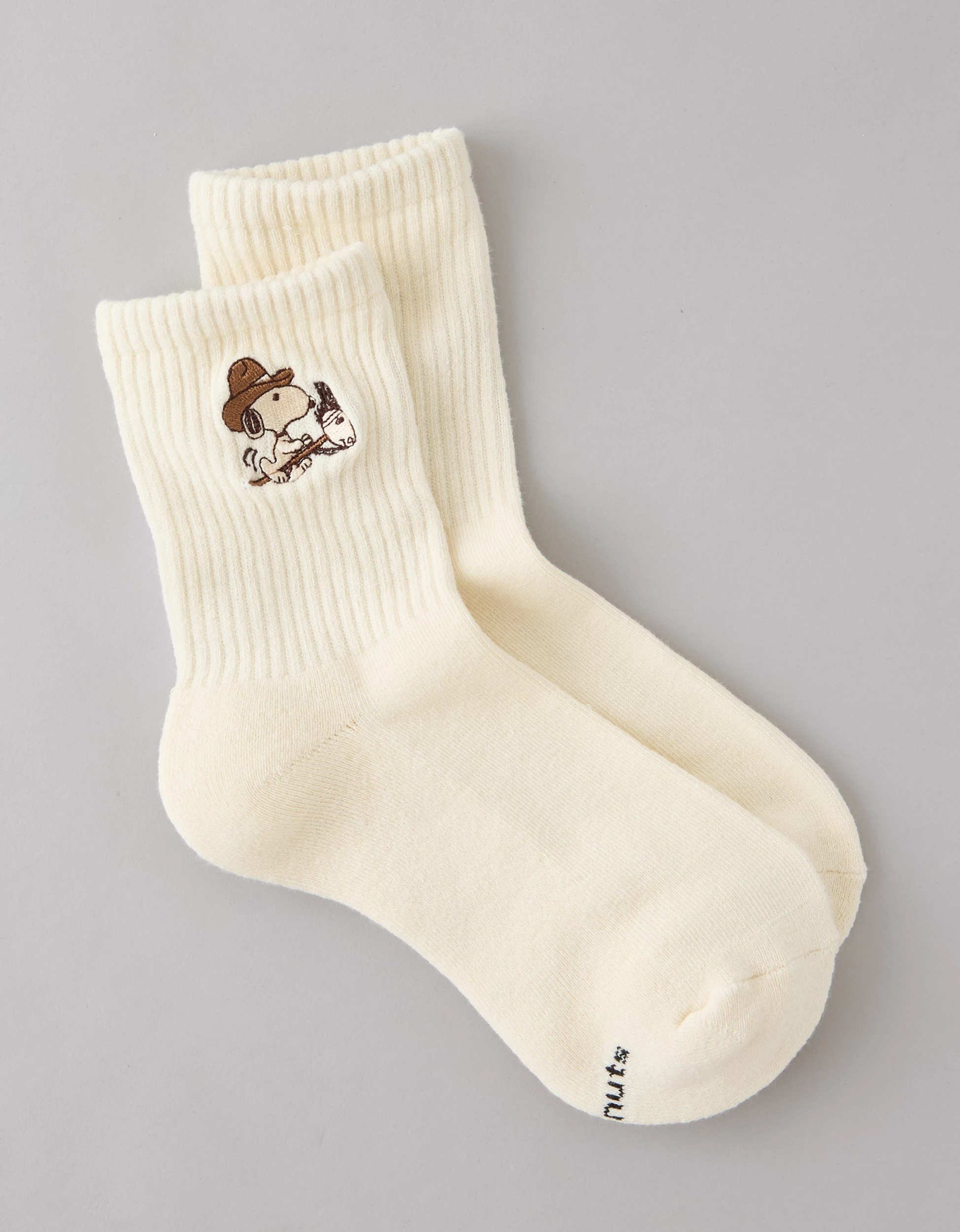 AE Snoopy Cropped Crew Socks | American Eagle Outfitters (US & CA)