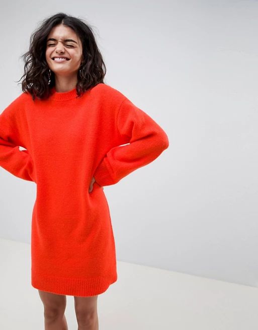 ASOS DESIGN knitted mini dress in fluffy yarn | ASOS US