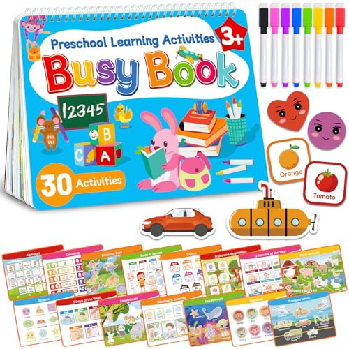 Busy Book for Toddlers - Preschool Learning Activities, Coloring Activity Books for Kids Ages 3-5, Montessori Autism Sensory Travel Educational Toys, Easter Basket Stuffers Gifts for 3 and Up Boy Girl | Amazon (US)