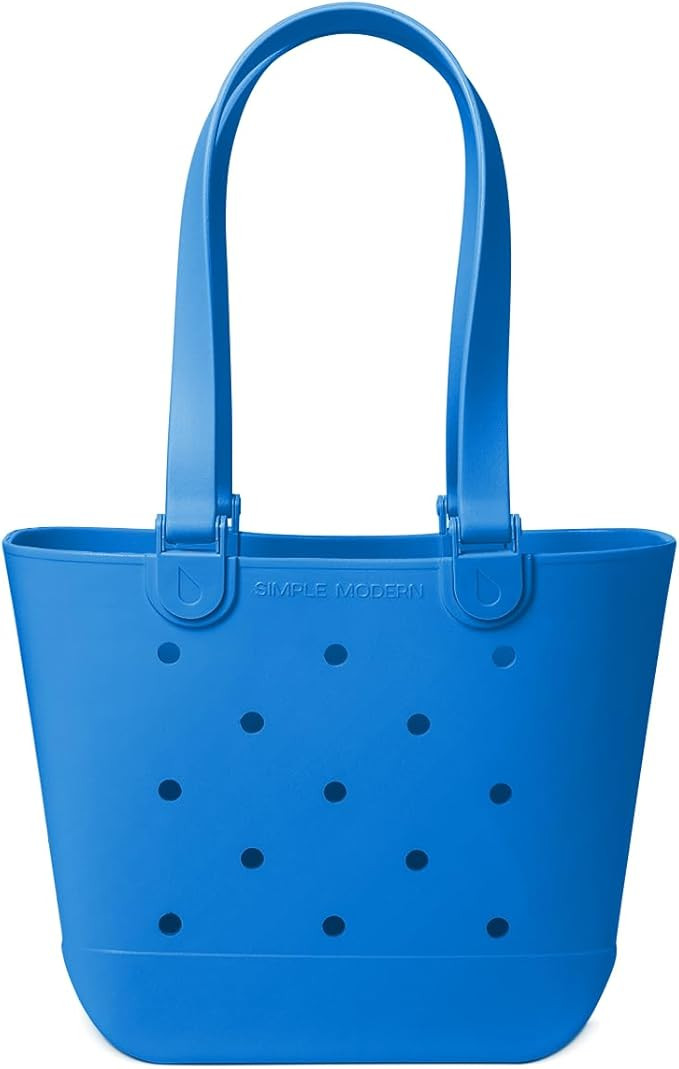 Simple Modern Medium Beach Bag | Waterproof Getaway Rubber Tote with Zipper Pocket for Travel, Po... | Amazon (US)
