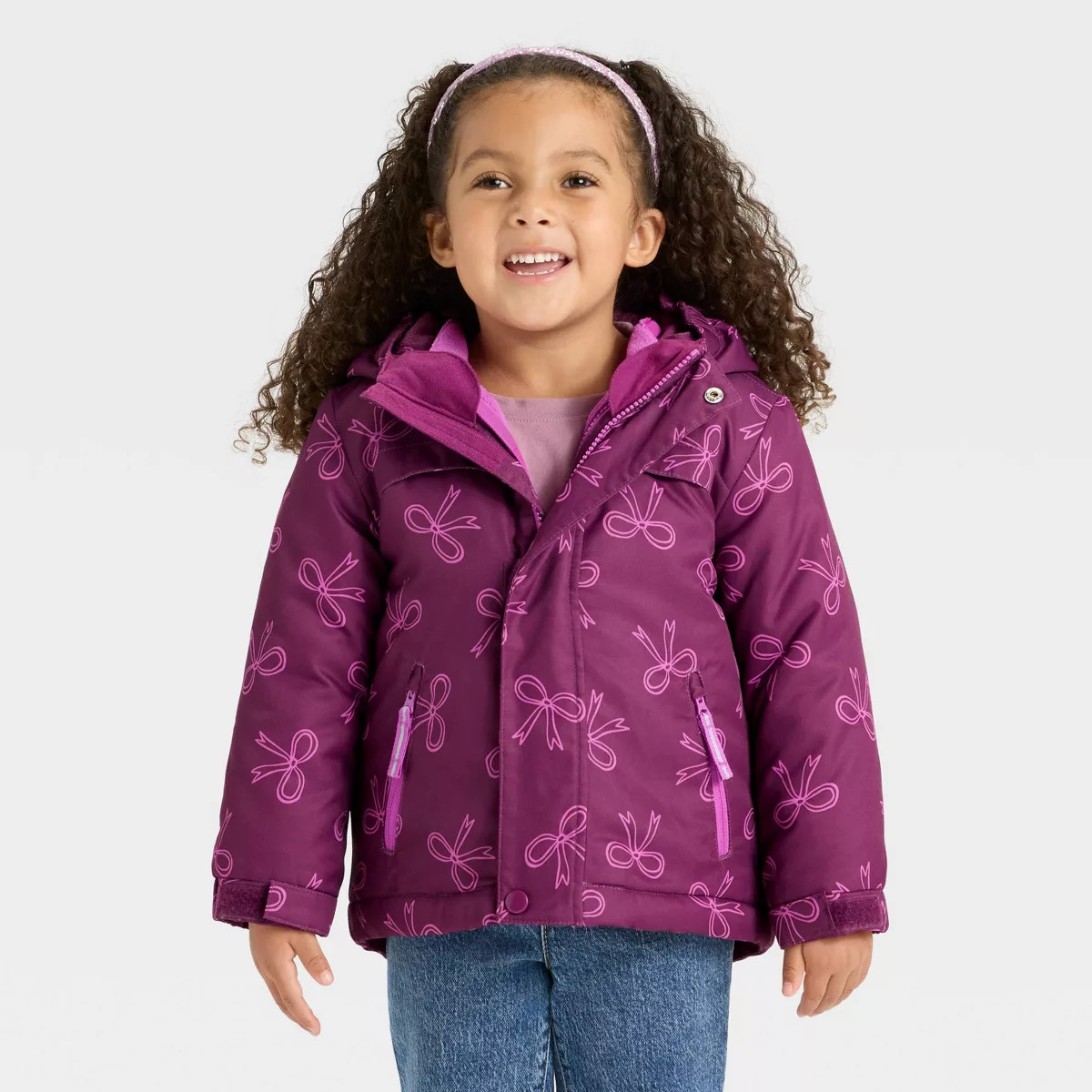 Toddler Girls' Bow 3-in-1 Snowplay Jacket - Cat & Jack™ Berry Purple | Target