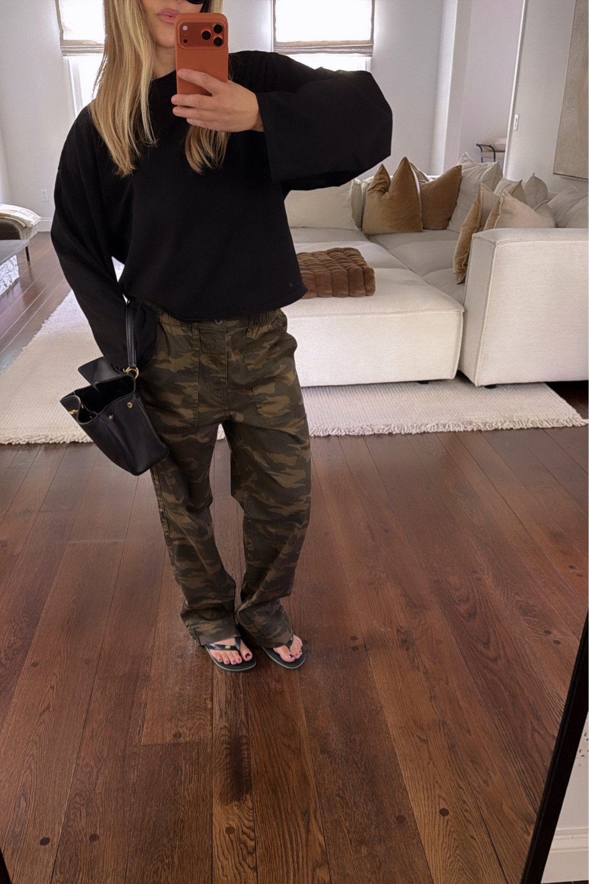 Weekend recap 
Camo cargo pants small short 
Tee xxs 
Maroon jacket Xs 
Cropped sweats size small 
Canvas cropped jacket Xs - should have gotten small 

*Blue jeans vintage Levi's 501 
*Flats old Mansur Gavriel linking similar 
*Pink satin shoes a real real find 
