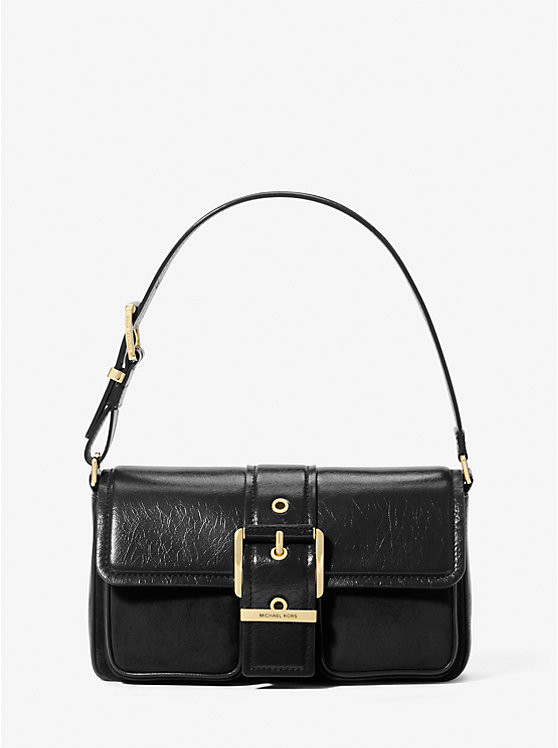 Colby Medium Crackled Leather and Suede Shoulder Bag | Michael Kors US