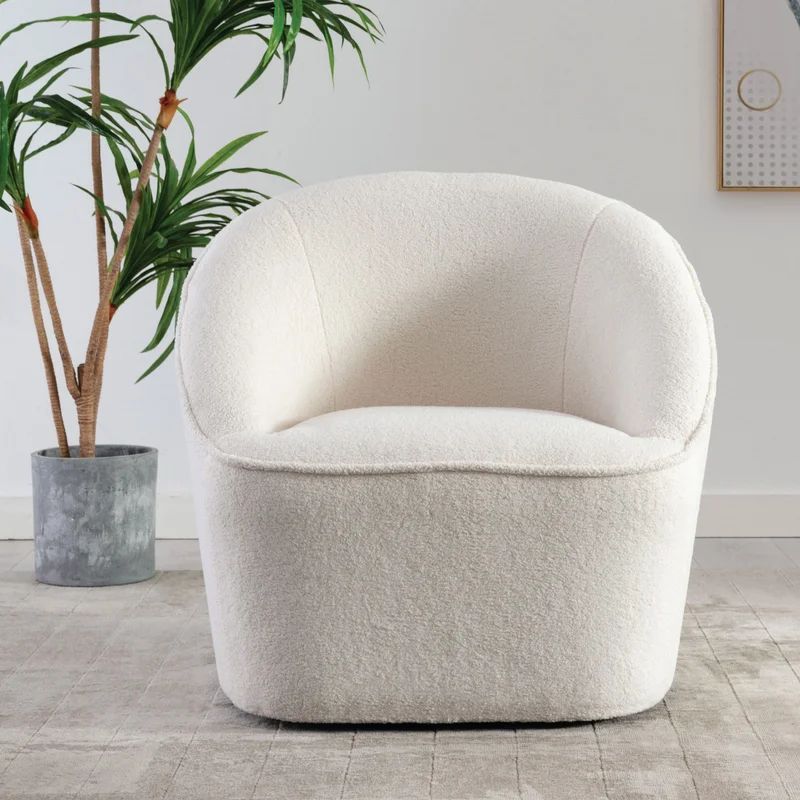 Deshaune 31.5'' Wide Swivel Barrel Chair | Wayfair North America