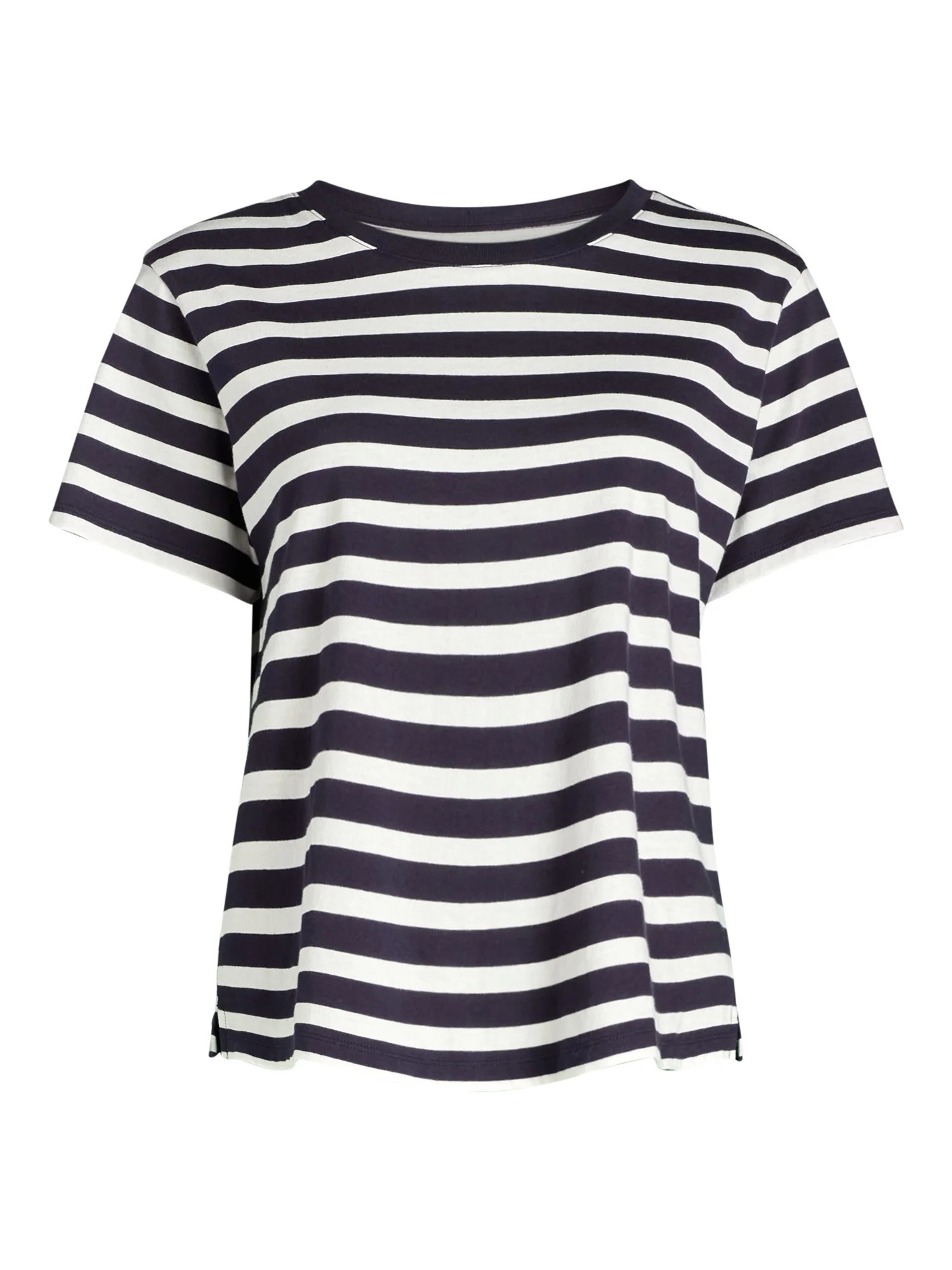 Free Assembly Women's Cotton Cropped Boxy Tee with Short Sleeves, Sizes XS-XXL | Walmart (US)