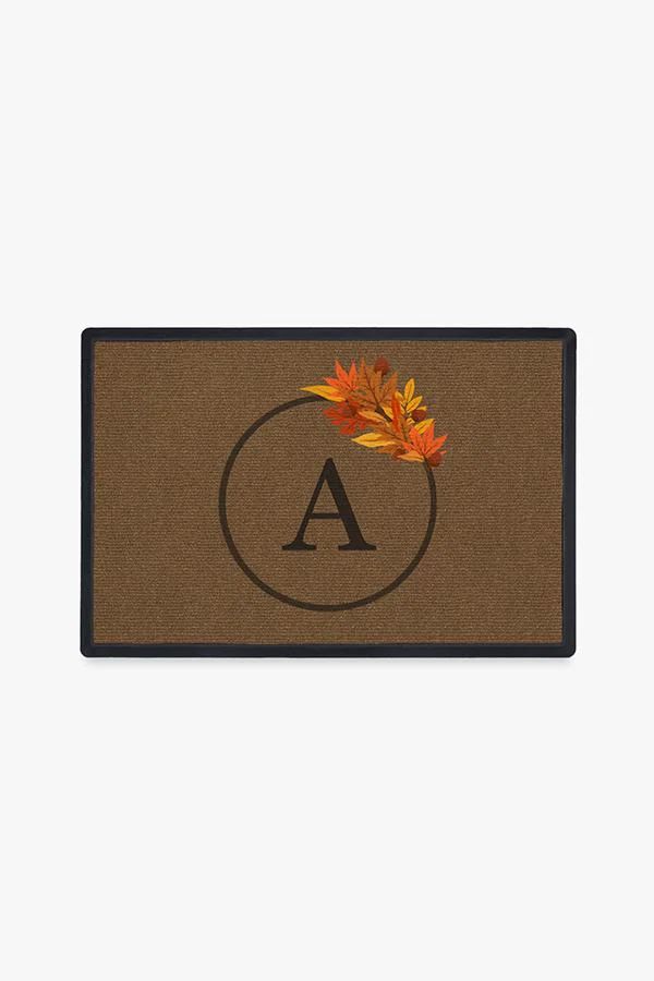 Harvest Leaves Monogram Doormat | Ruggable