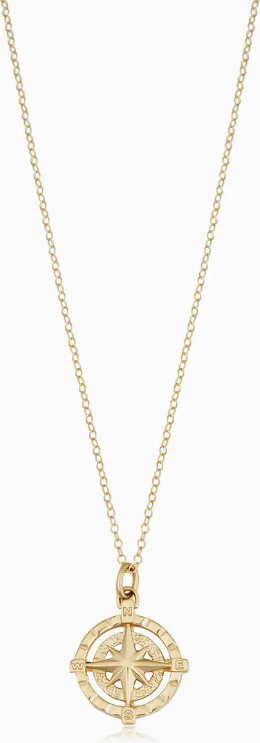14K Gold Compass Rose Pendant Necklace | Nordstrom