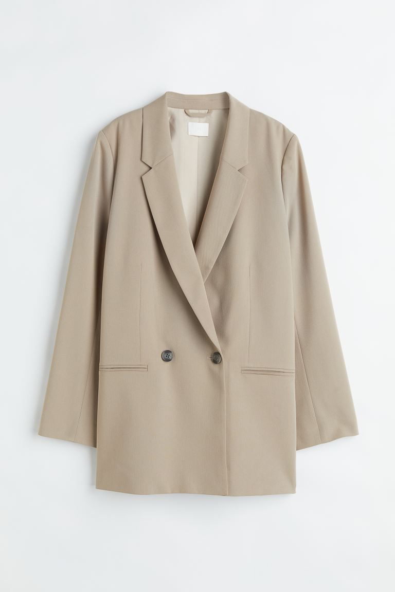 Double-breasted Jacket - Taupe - Ladies | H&M US | H&M (US + CA)