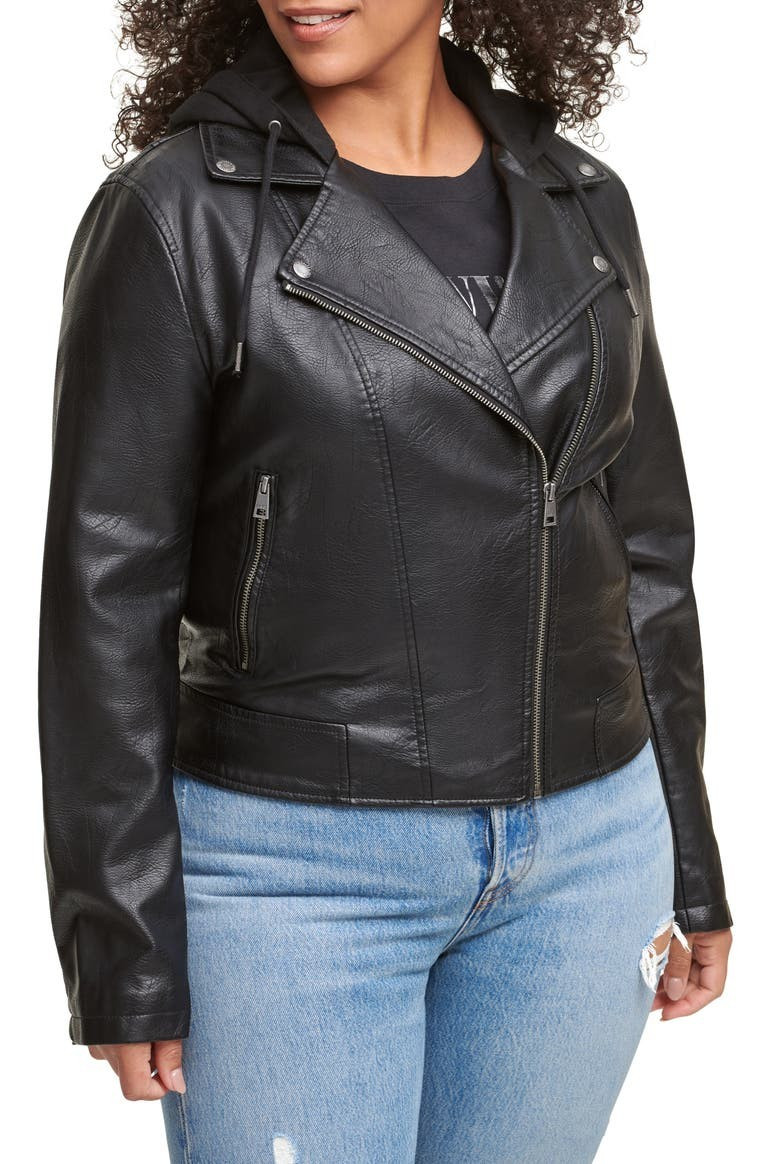 Faux Leather Hooded Moto JacketLEVI'S® | Nordstrom