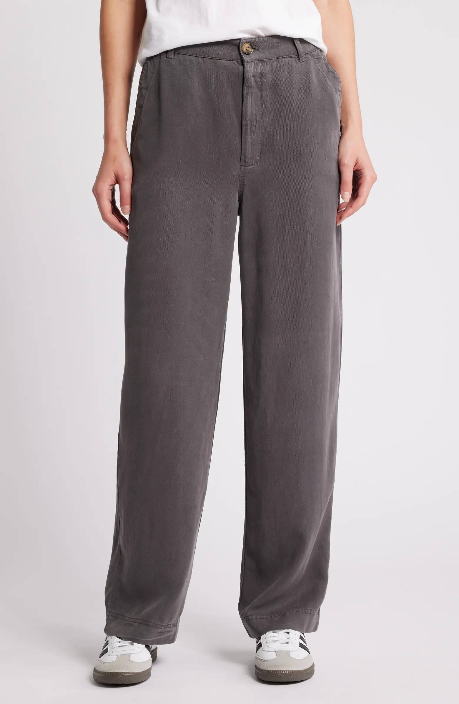 Treasure & Bond Flat Front Straight Leg Pants | Nordstrom | Nordstrom