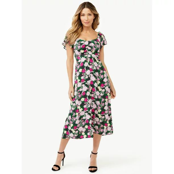 Sofia Jeans by Sofia Vergara Women's Flutter Sleeve Dress - Walmart.com | Walmart (US)