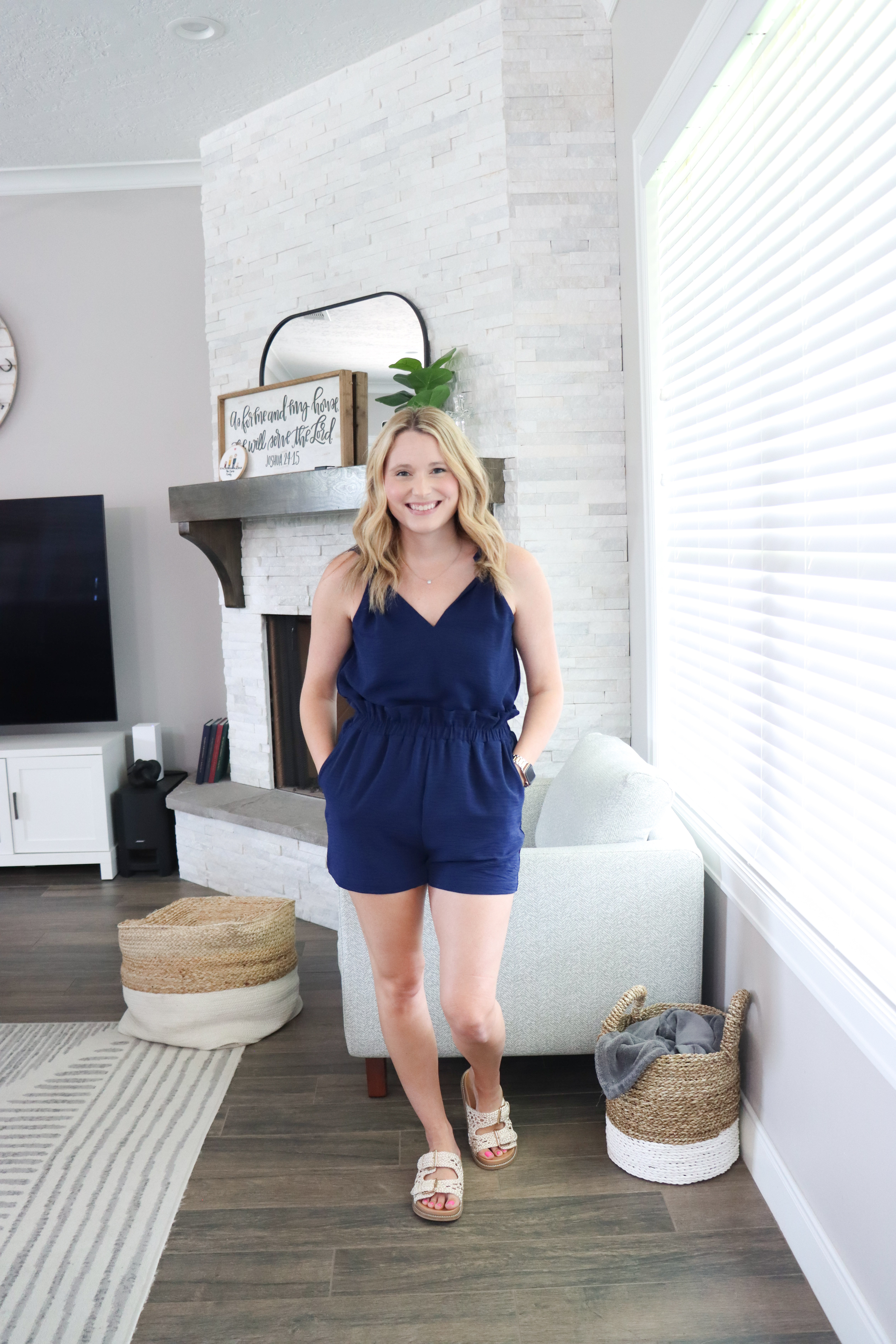 One-and-done outfit energy ✨ This Amazon romper is SO flattering and lightweight. Dress it up with sandals or throw on sneakers for an easy errands outfit! 

 #LTKSummerEdit #LTKFindsUnder50 #LTKStyleTip