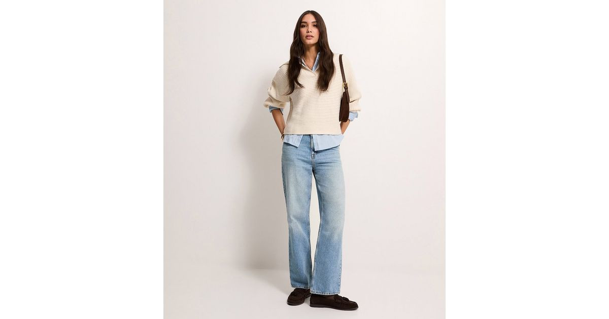 Blue Anica Straight Leg Jeans | New Look | New Look (UK)