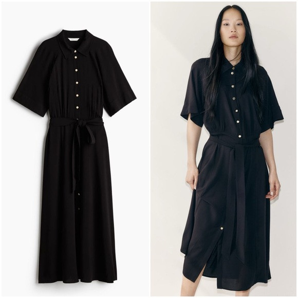 Black Tie Belt Shirt Dress (S, M, L) | Poshmark