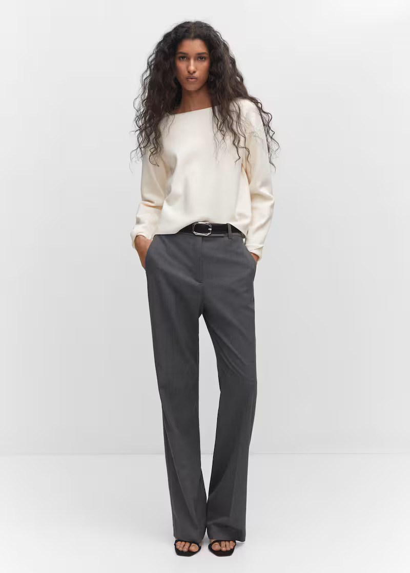 Boat-neck knitted sweater -  Women | Mango United Kingdom | MANGO (UK)