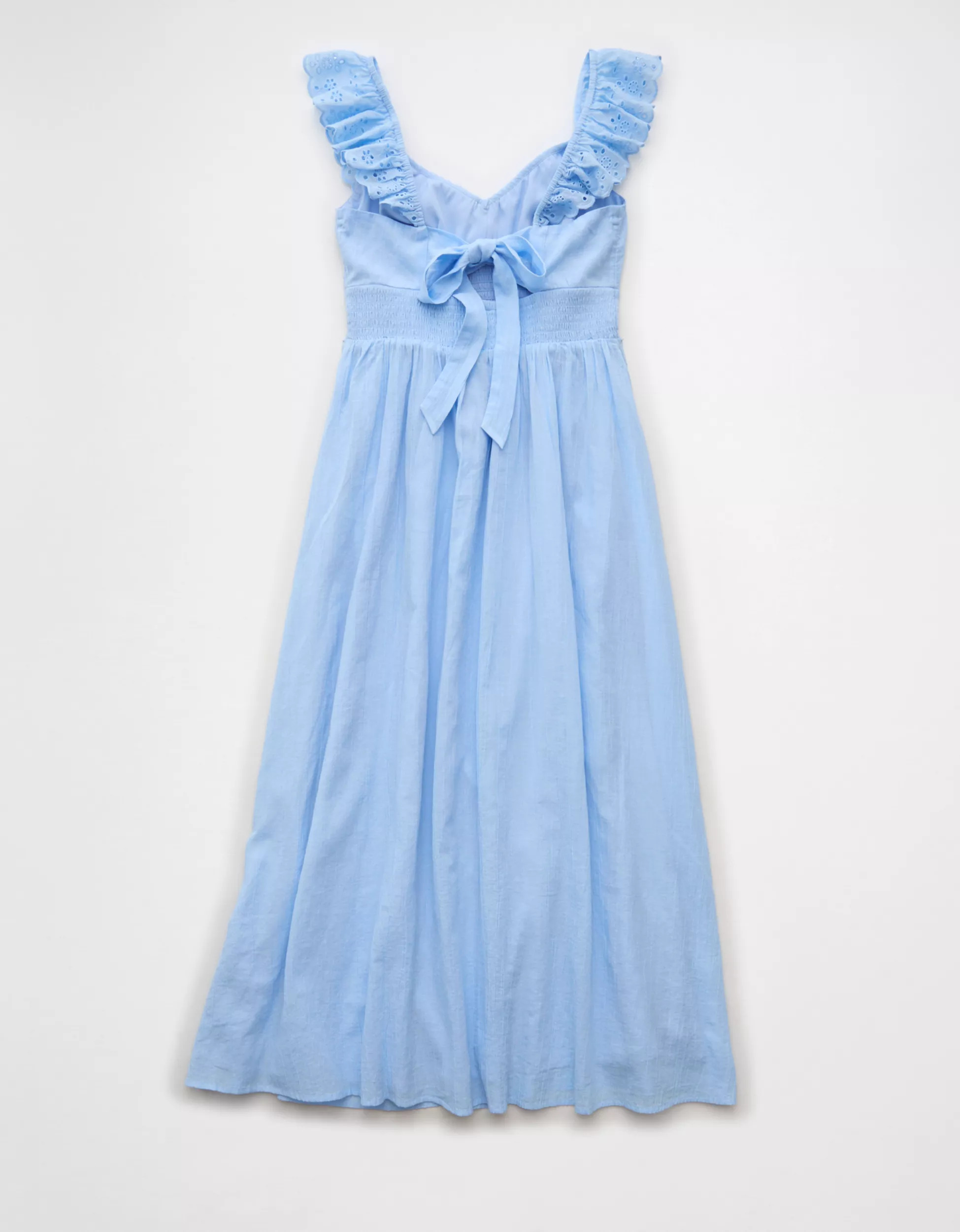 AE Flutter Sleeve Tie-Front Midi Dress | American Eagle Outfitters (US & CA)