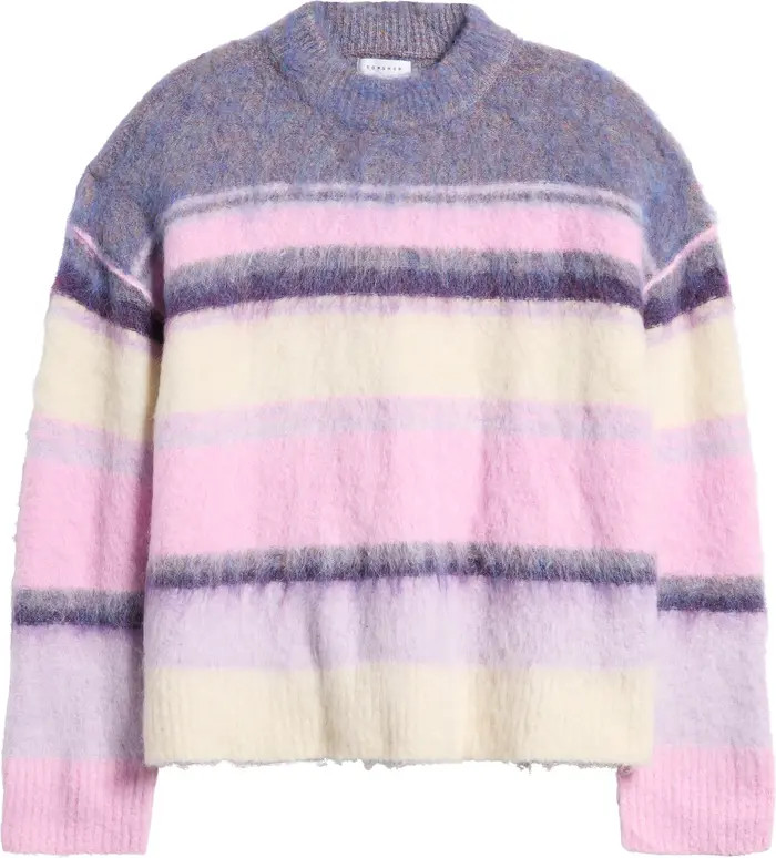Topshop Fluffy Stripe Sweater | Nordstrom | Nordstrom