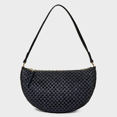 Straw Half Moon Shoulder Bag - Universal Thread™ | Target