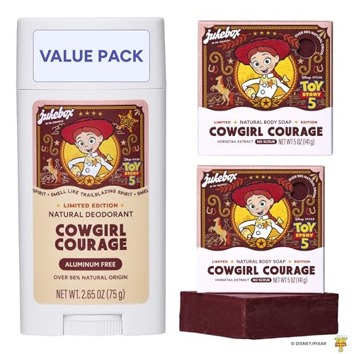 JUKEBOX Natural Women's Bar Soap and Deodorant – Limited Edition Disney and Pixar’s Toy Story 5 Gifts for Women – Cold Process Soap Bar & Aluminum-Free Deodorant – Cosmic Cowgirl (3-Pack) | Amazon (US)