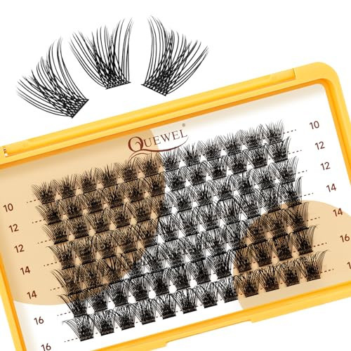 QUEWEL Lash Clusters MIX 10-16mm Cluster Lashes Eyelash Clusters Soft and Lightweight Barely Feel Lash Cluster Presence Suitable for Complete Beginners' DIY Lash Extensions at Home. (MIX 10-16-FDB-03) | Amazon (US)