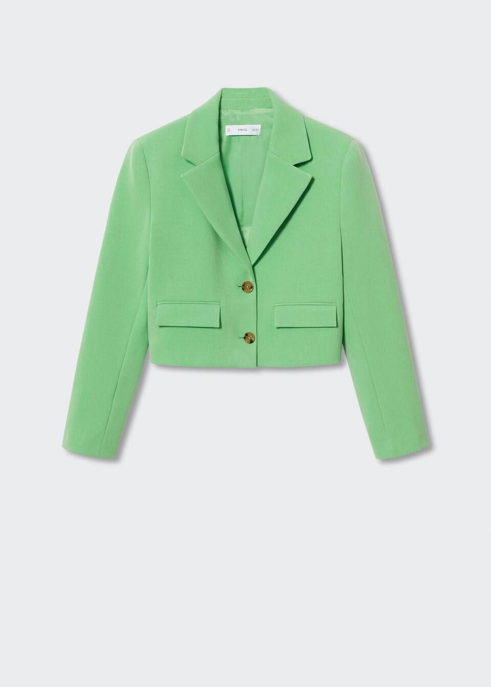 Cropped blazer with buttons -  Women | Mango USA | MANGO (US)