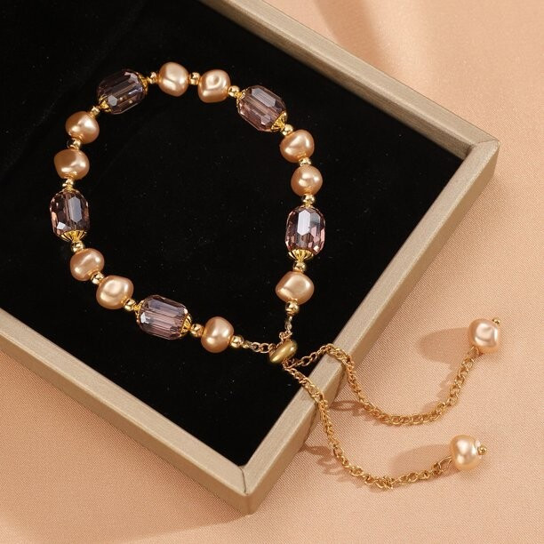 Hovmgk French Style Pearl Bracelet for Girls, Senior Sense with Freshwater Pearls & Aventurine, A... | Walmart (US)